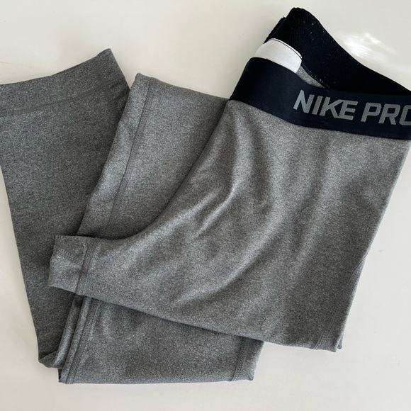Nike Pro Kids Charcoal Leggings - Picture 1 of 6